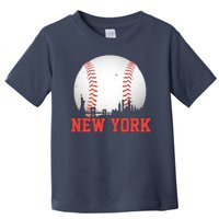 New York Skyline Baseball Sports Fan Toddler T-Shirt