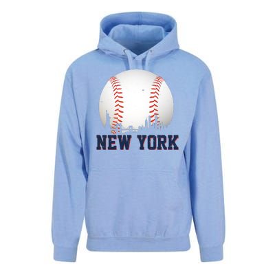 New York Skyline Baseball Sports Fan Unisex Surf Hoodie