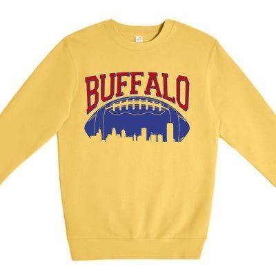 New York Skyline Buffalo Football Fan Premium Crewneck Sweatshirt