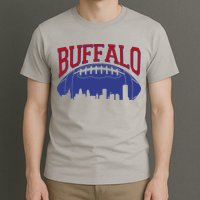 New York Skyline Buffalo Football Fan T-Shirt