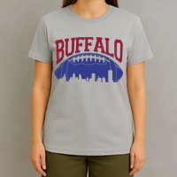 New York Skyline Buffalo Football Fan T-Shirt