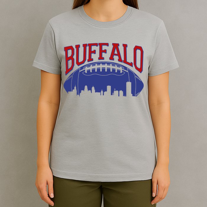 New York Skyline Buffalo Football Fan T-Shirt