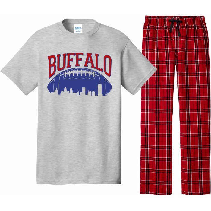 New York Skyline Buffalo Football Fan Pajama Set