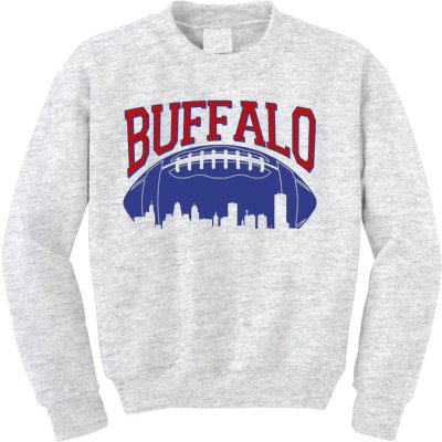 New York Skyline Buffalo Football Fan Kids Sweatshirt