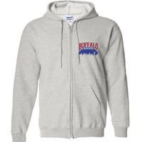 New York Skyline Buffalo Football Fan Full Zip Hoodie