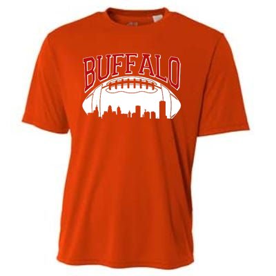 New York Skyline Buffalo Football Fan Cooling Performance Crew T-Shirt