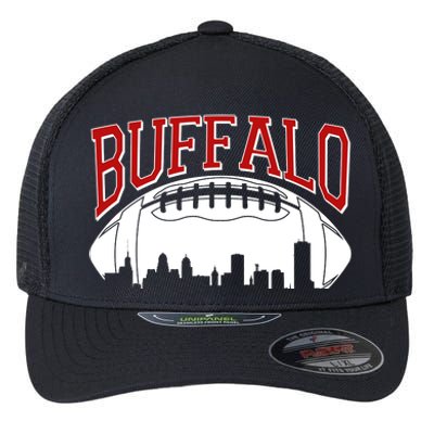 New York Skyline Buffalo Football Fan Flexfit Unipanel Trucker Cap