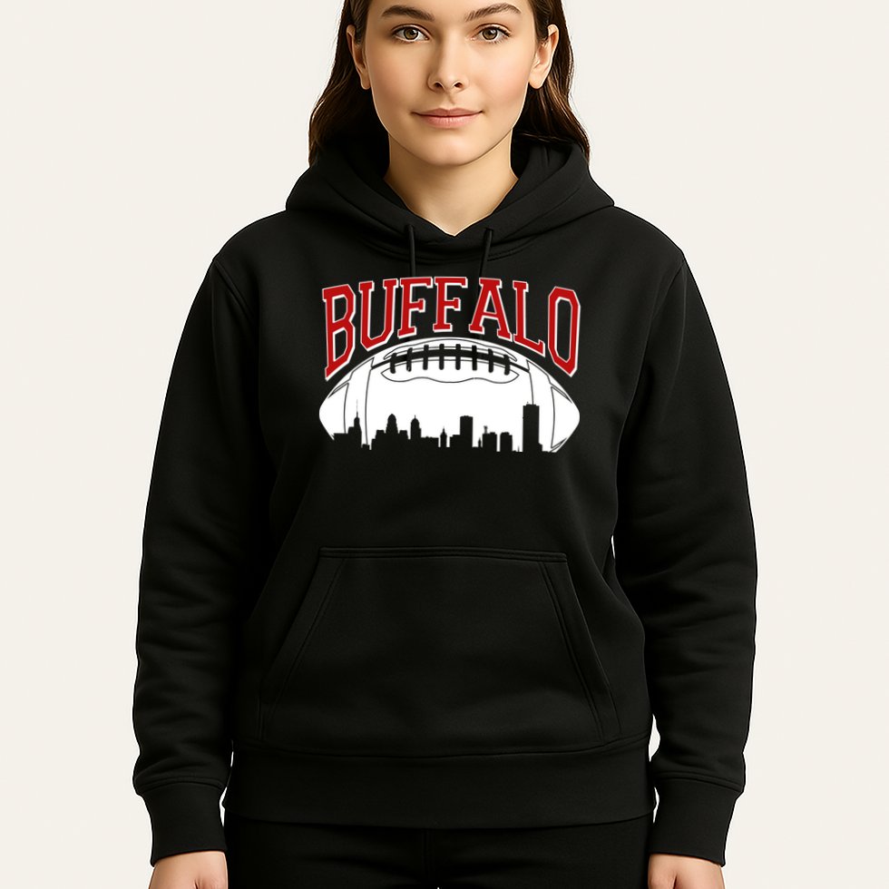 New York Skyline Buffalo Football Fan Hoodie
