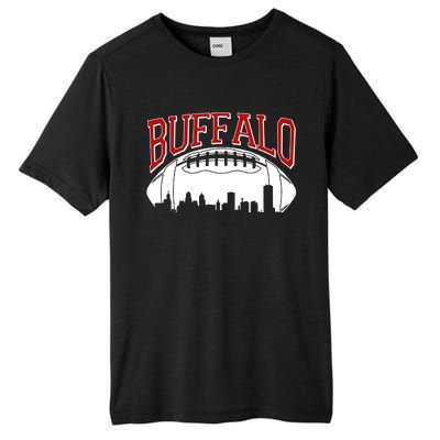 New York Skyline Buffalo Football Fan Tall Fusion ChromaSoft Performance T-Shirt