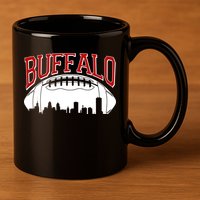 New York Skyline Buffalo Football Fan 11oz C Handle Ceramic Mug