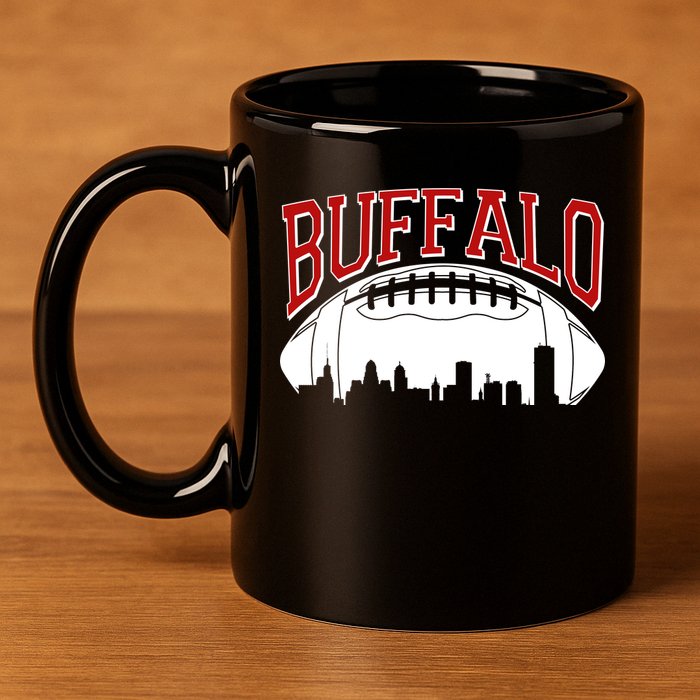 New York Skyline Buffalo Football Fan 11oz C Handle Ceramic Mug