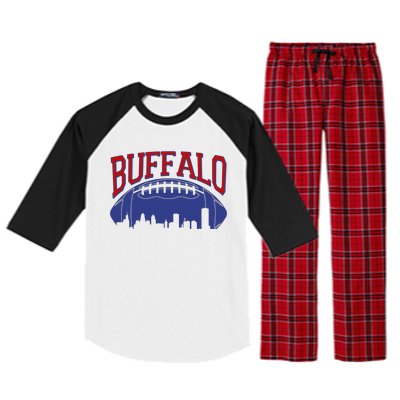 New York Skyline Buffalo Football Fan Raglan Sleeve Pajama Set