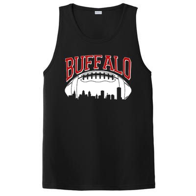 New York Skyline Buffalo Football Fan PosiCharge Competitor Tank