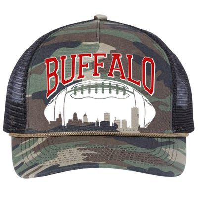 New York Skyline Buffalo Football Fan Retro Rope Trucker Hat Cap