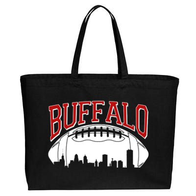 New York Skyline Buffalo Football Fan Cotton Canvas Jumbo Tote