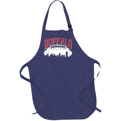 New York Skyline Buffalo Football Fan Full-Length Apron With Pockets