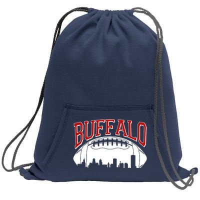 New York Skyline Buffalo Football Fan Sweatshirt Cinch Pack Bag