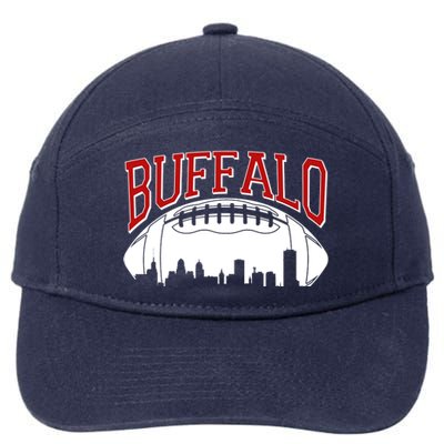 New York Skyline Buffalo Football Fan 7-Panel Snapback Hat