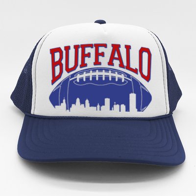 New York Skyline Buffalo Football Fan Trucker Hat