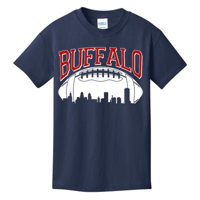 New York Skyline Buffalo Football Fan Kids T-Shirt