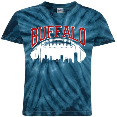 New York Skyline Buffalo Football Fan Kids Tie-Dye T-Shirt