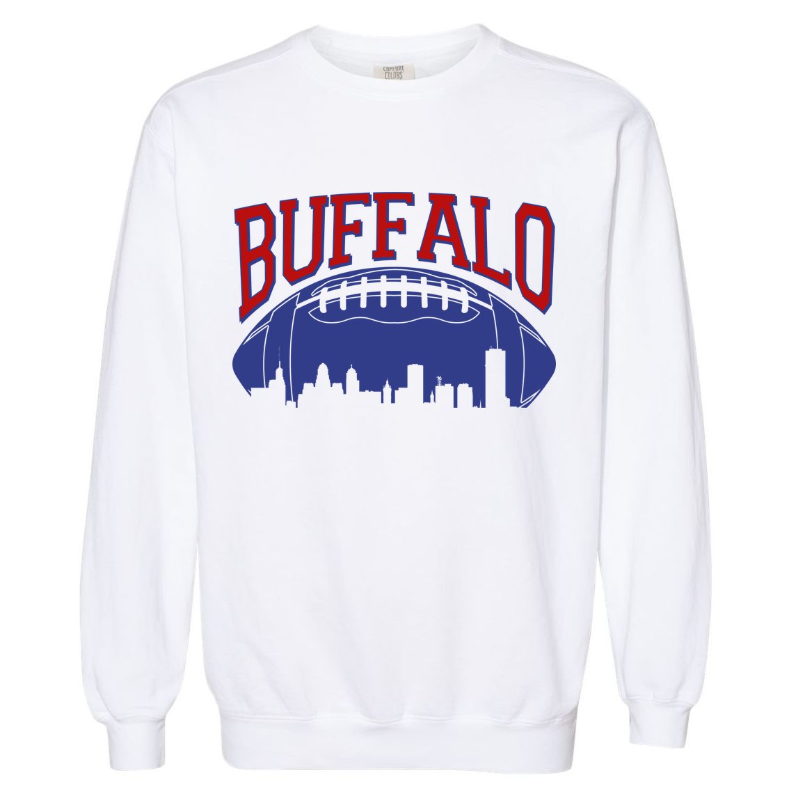 New York Skyline Buffalo Football Fan Garment-Dyed Sweatshirt