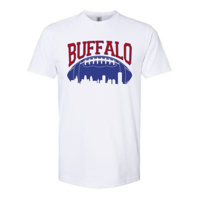 New York Skyline Buffalo Football Fan Softstyle CVC T-Shirt