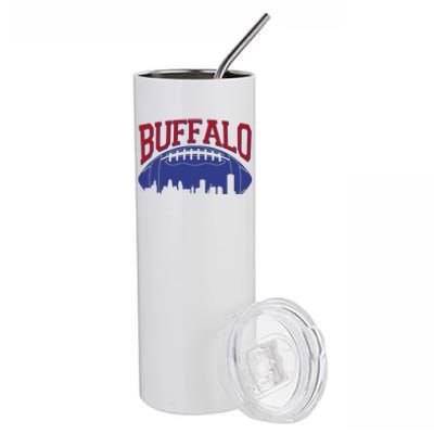 New York Skyline Buffalo Football Fan Stainless Steel Tumbler