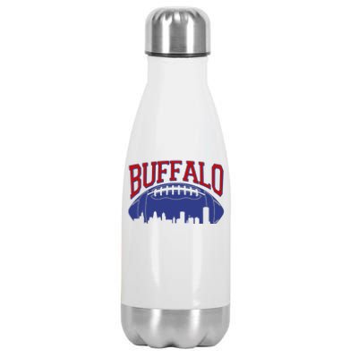 New York Skyline Buffalo Football Fan Stainless Steel Insulated Water Bottle