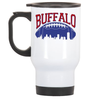 New York Skyline Buffalo Football Fan Stainless Steel Travel Mug