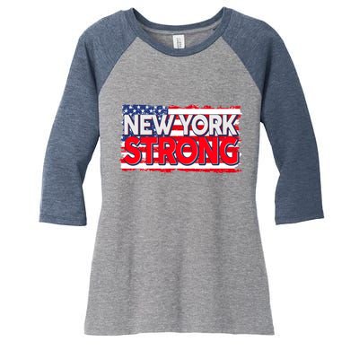 New York Strong Women's Tri-Blend 3/4-Sleeve Raglan Shirt