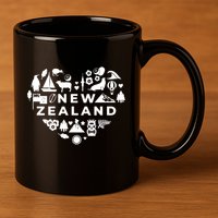 New Zealand Heart 11oz C Handle Ceramic Mug