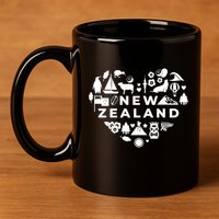 New Zealand Heart 11oz C Handle Ceramic Mug