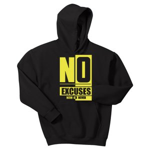 No Excuses Workout Motivational Kids Hoodie