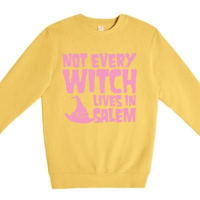 Not Every Witch Lives In Salem Cute Funny Wiccan Halloween Funny Gift Premium Crewneck Sweatshirt