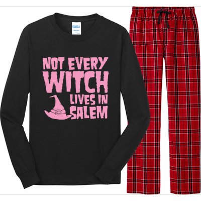 Not Every Witch Lives In Salem Cute Funny Wiccan Halloween Funny Gift Long Sleeve Pajama Set