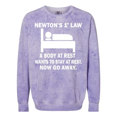 Newton's 1st Law A Body At Rest Colorblast Crewneck Sweatshirt