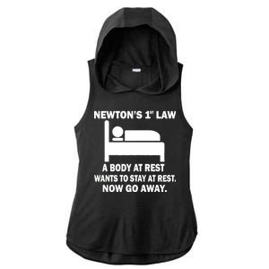 Newton's 1st Law A Body At Rest Ladies PosiCharge Tri-Blend Wicking Draft Hoodie Tank