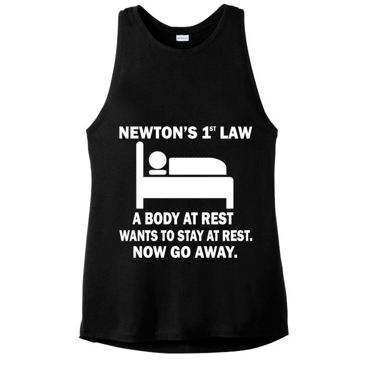 Newton's 1st Law A Body At Rest Ladies PosiCharge Tri-Blend Wicking Tank