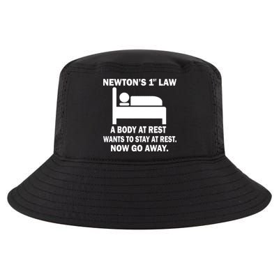 Newton's 1st Law A Body At Rest Cool Comfort Performance Bucket Hat