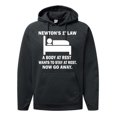 Newton's 1st Law A Body At Rest Performance Fleece Hoodie