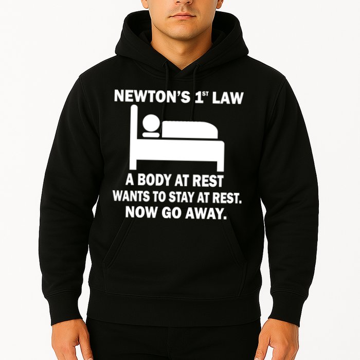 Newton's 1st Law A Body At Rest Hoodie