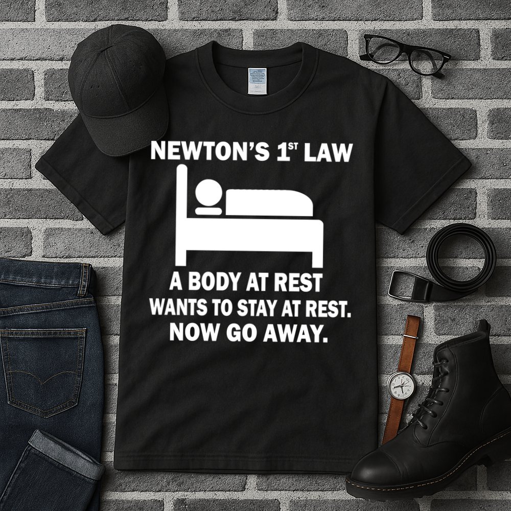 Newton's 1st Law A Body At Rest Tall T-Shirt