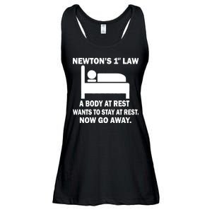 Newton's 1st Law A Body At Rest Ladies Essential Flowy Tank