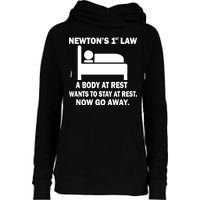 Newton's 1st Law A Body At Rest Womens Funnel Neck Pullover Hood