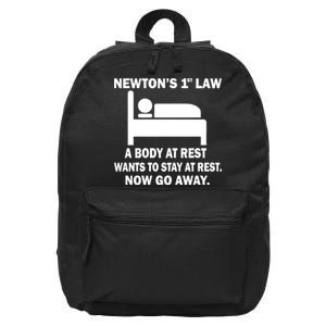 Newton's 1st Law A Body At Rest 16 in Basic Backpack