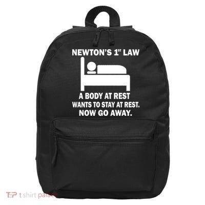 Newton's 1st Law A Body At Rest 16 in Basic Backpack
