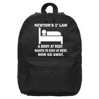 Newton's 1st Law A Body At Rest 16 in Basic Backpack