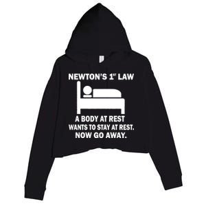 Newton's 1st Law A Body At Rest Crop Fleece Hoodie