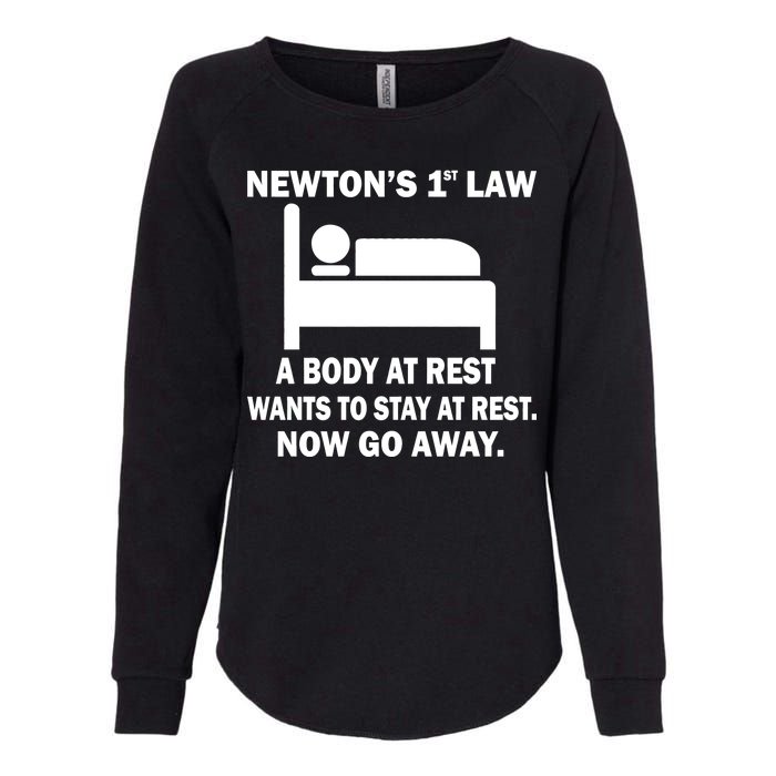 Newton's 1st Law A Body At Rest Womens California Wash Sweatshirt